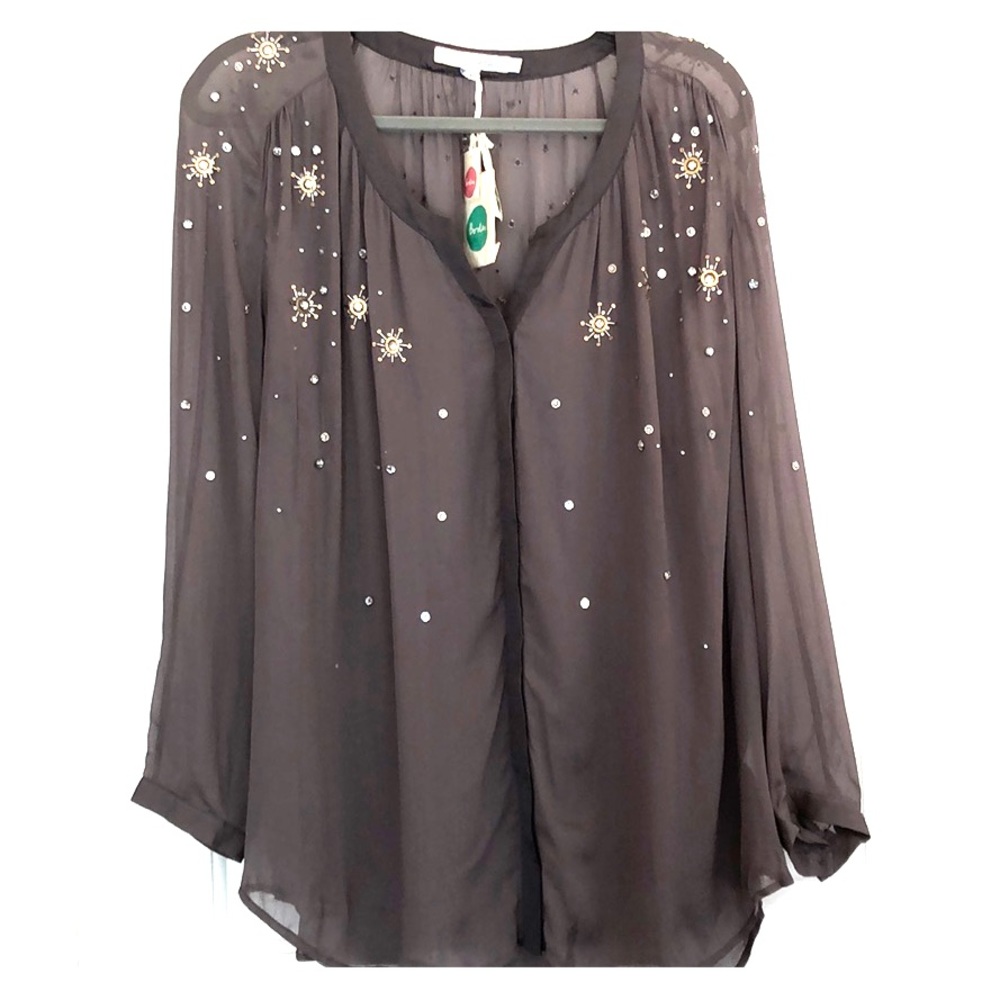 Boden Sheer and Sparkly Top